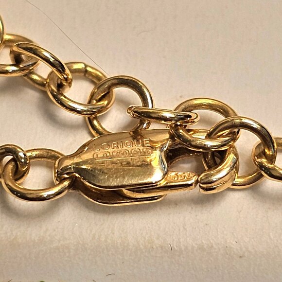 Emerald & Diamond 18 k Gold Lorique Necklace, Certificate of Authenticity - Picture 5 of 12